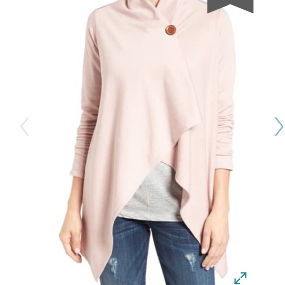 Bobeau Blush Asymmetrical Cardigan - Picture 4 of 4